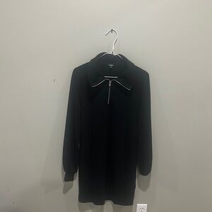 NWOT Express Black Long Sleeve Cuffed Collar Dress size XS